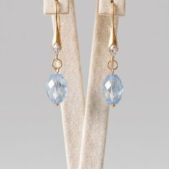 Light blue facetted drop earrings