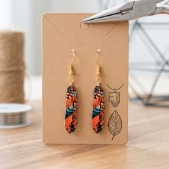 Feather gold earrings