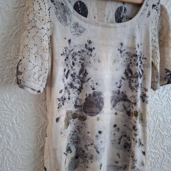 Eco printed viscose and cotton lace tshirt 2 Eco printed viscose and cotton lace tshirt 2