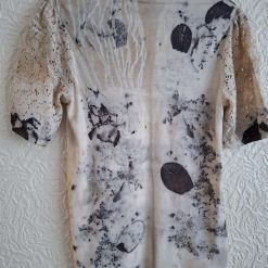 Eco printed viscose and cotton lace tshirt 8