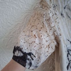 Eco printed viscose and cotton lace tshirt 13