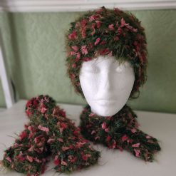 Ladies Headband matching Fingerless Gloves and scarf One Size