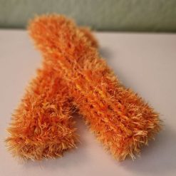 Ladies/teenager Fingerless Gloves hand knitted in a mix of Acrylic and Faux Fur yarns