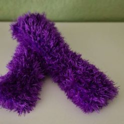 Ladies/teenager Fingerless Gloves One Size hand knitted in a mix of Acrylic and Faux Fur