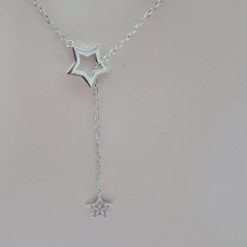 Cubic Zirconia Star Lariat Necklace