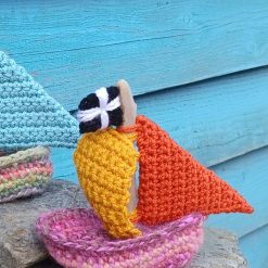 Wonky Crochet and Driftwood Boat Sea Ooak Handmade Home Decor Gifts Accessories