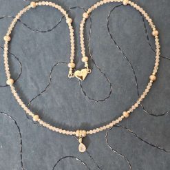 Ruby in Kyanite, pearl, spinel and silver necklace