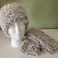 Russian Cossack Style Faux Fur Hat/Headband and matching Fingerless Gloves One Size