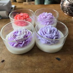 Peony candle jar purple small