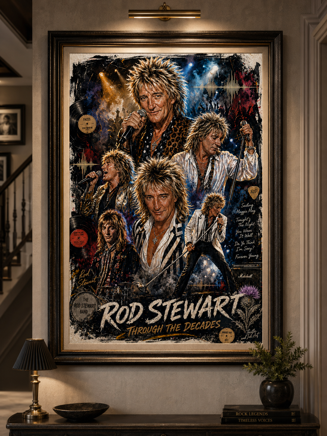 Rod Stewart Through the Decades Print | Rock Legend Wall Art | Music Icon Poster | Vintage Style Rock Print | A4 Digital Download Rod Stewart Through the Decades Print | Rock Legend Wall Art | Music Icon Poster | Vintage Style Rock Print | A4 Digital Download