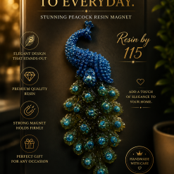 Peacock fridge magnet