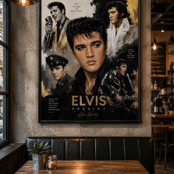 Elvis Presley Inspired Through The Decades Oil Painting Print | Rock ’n’ Roll King Wall Art | Vintage Music Legend Poster 1