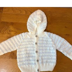 Hand-knitted baby sweater - aged approx 0-6 months
