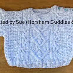 Hand-knitted baby sweater - aged approx 3 months