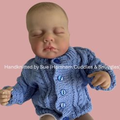 Hand-knitted baby cardigan - aged approx 0-3 months