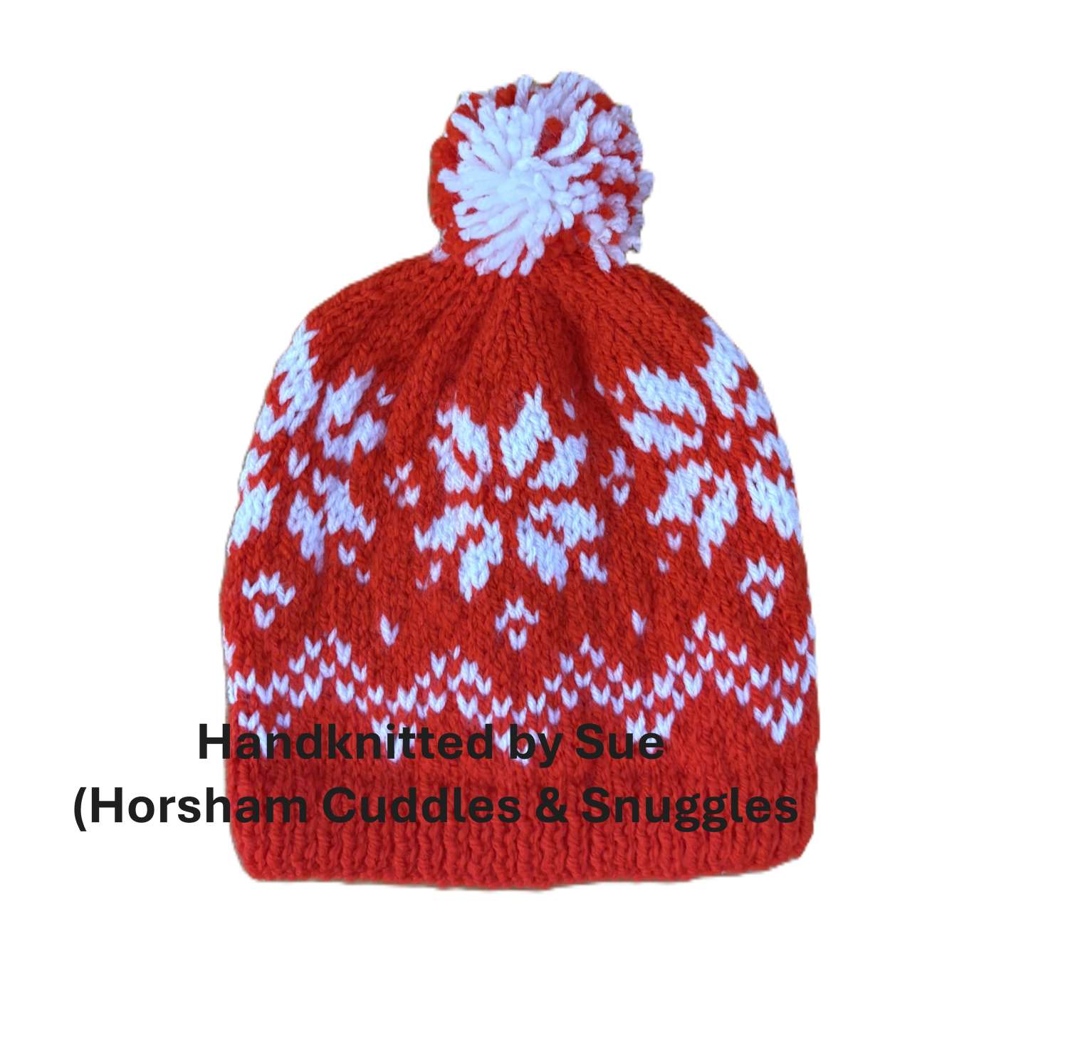 Hand-knitted baby's bobble hat Hand-knitted baby's bobble hat