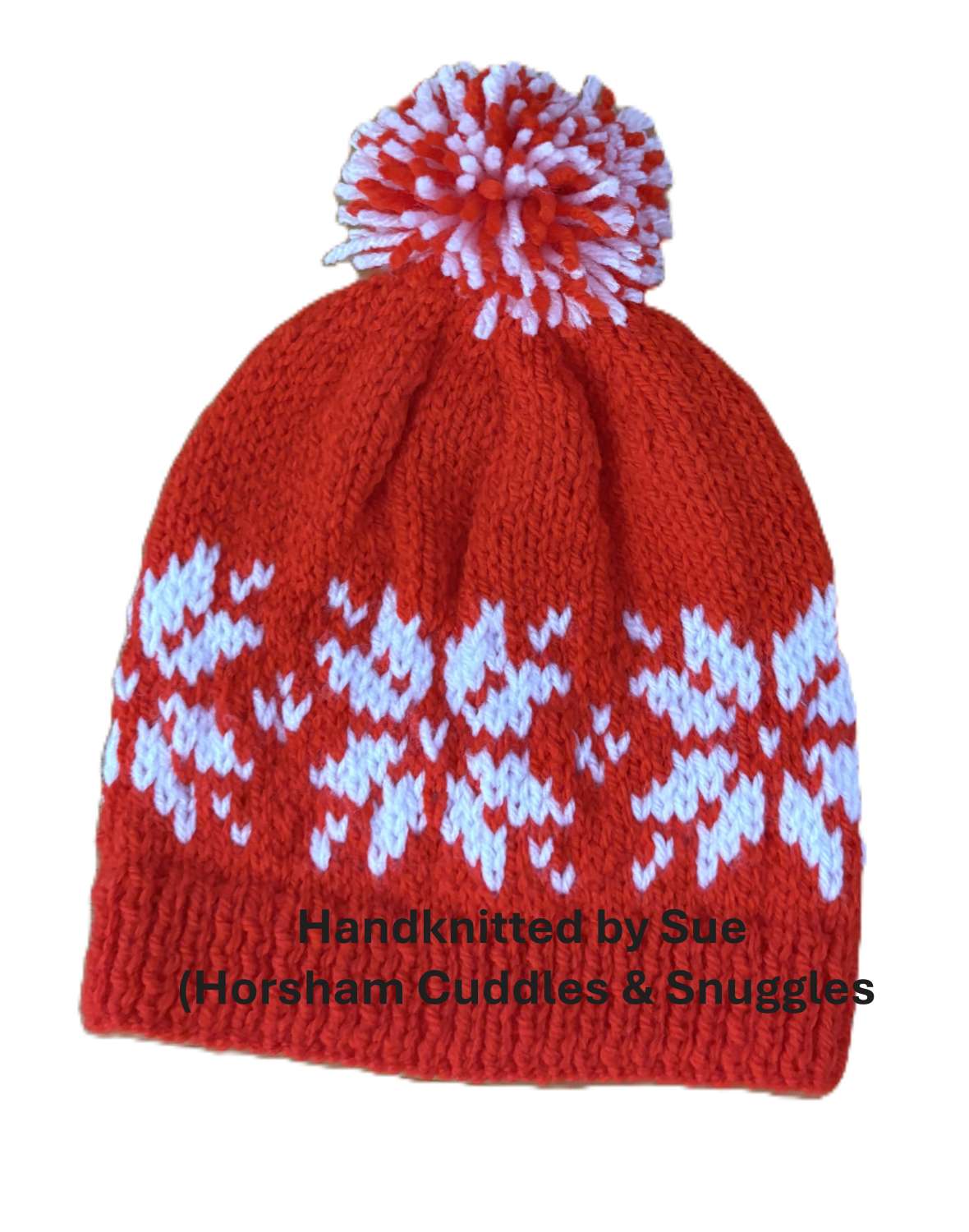 Hand-knitted baby's bobble hat Hand-knitted baby's bobble hat