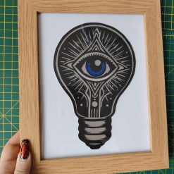 Eye Lightbulb Papercutting