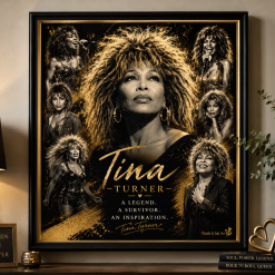 Tina Turner Wall Art | Music Legend Print | Black & Gold Home Decor | Rock Icon Poster | Tribute Artwork | Gift for Music Lovers | Digital Download