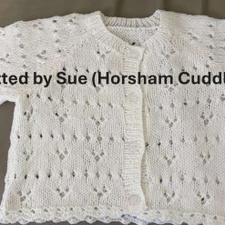 Hand-knitted baby cardigan - aged approx 0-3 months
