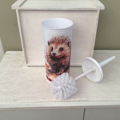 DECOUPAGE TOILET BRUSH HOLDER WITH A LOVELY HEDGEHOG DESIGN 1
