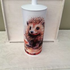 DECOUPAGE TOILET BRUSH HOLDER WITH A LOVELY HEDGEHOG DESIGN 2