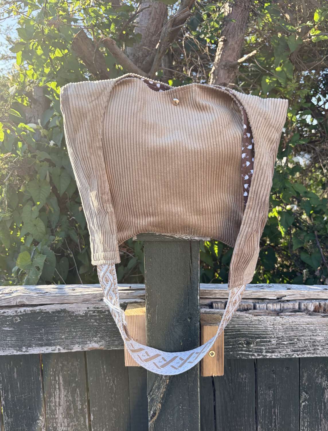 Handmade Tan corduroy shoulder bag Handmade Tan corduroy shoulder bag
