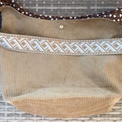 Handmade Tan corduroy shoulder bag 1 Handmade Tan corduroy shoulder bag 1