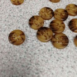 6pcs, Horn Buttons, 11.5mm 18L 4 hole, bone buttons, brown buttons, shirt buttons, 4 hole buttons.