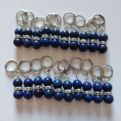 Set of 20 blue agate stitch markers