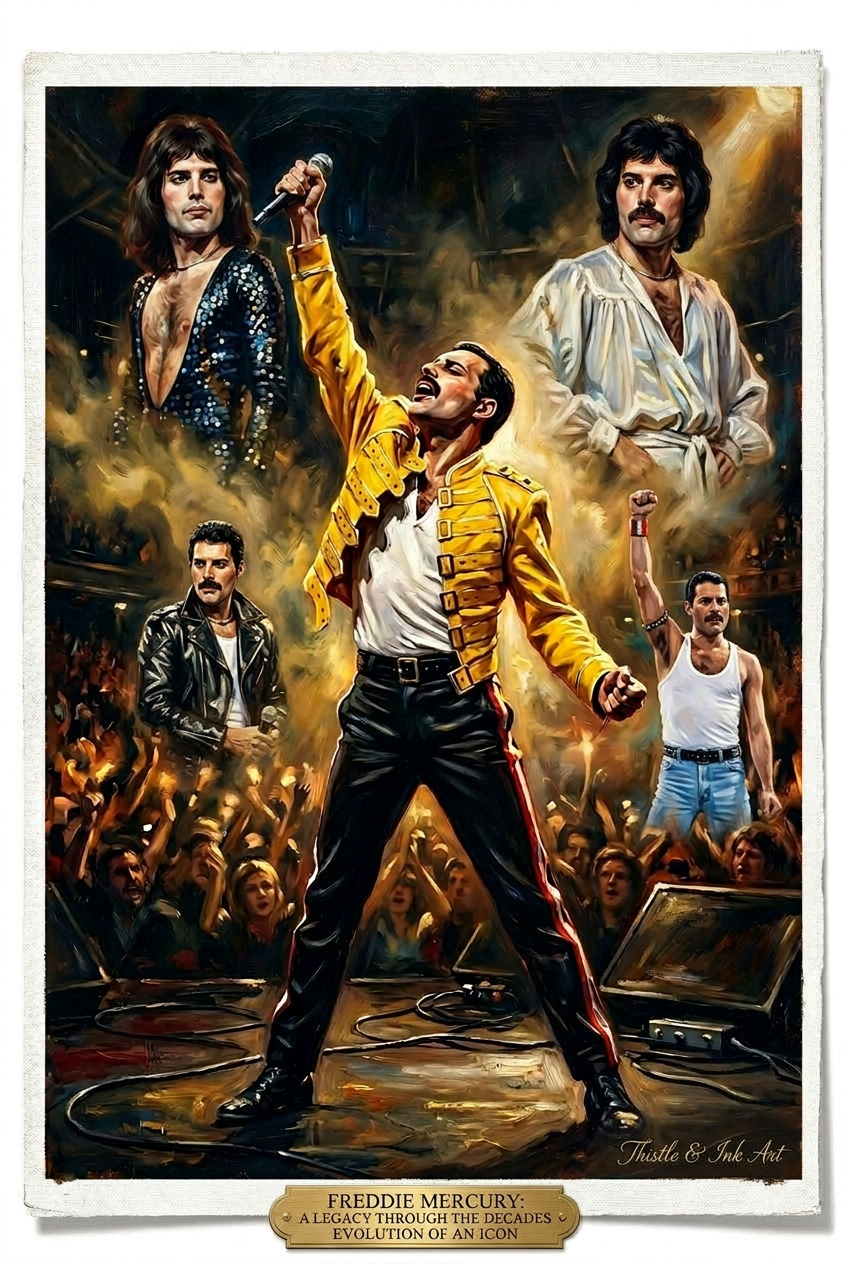 Freddie Mercury Tribute Print | Queen Inspired Wall Art | Music Legend Poster | Dramatic Rock Icon Decor | Printable Download Freddie Mercury Tribute Print | Queen Inspired Wall Art | Music Legend Poster | Dramatic Rock Icon Decor | Printable Download