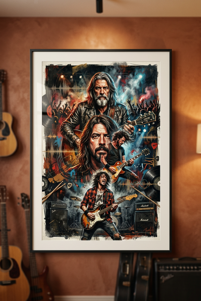 Dave Grohl Through the Decades Rock Inspired Printable Wall Art Dave Grohl Through the Decades Rock Inspired Printable Wall Art
