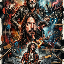 Dave Grohl Through the Decades Rock Inspired Printable Wall Art