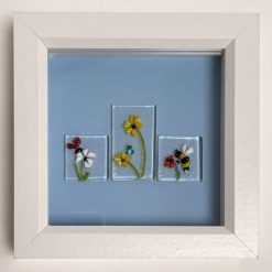 Framed Glass Art - Wildflower triptych