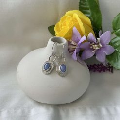 Lapis Lazuli Gemstone Drop Earrings Sterling Silver