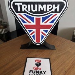 Triumph Inspired 3D Printed LED Light Box | USB Powered Motorcycle Night Light | Biker Garage Décor