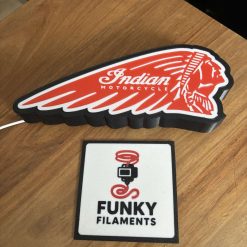 Indian Motorcycle Inspired 3D Printed LED Light Box | USB Powered Night Light | Biker Garage & Home Décor