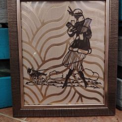 Lady with Dog Papercutting