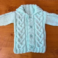 Hand-knitted baby cardigan - aged approx 0-3 months