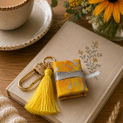 Handmade Miniature Book Keyring – Sunshine Themes