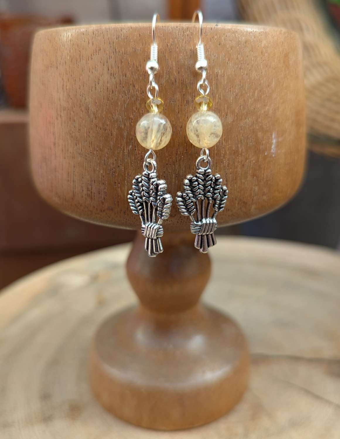Wheat earrings - Silver tone Citrine Wheat earrings - Silver tone Citrine