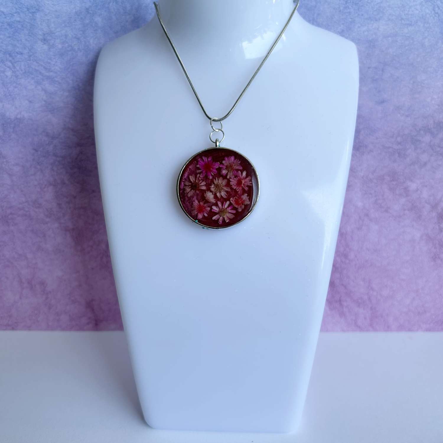 Pendant - Floral Mica - Maroon Pendant - Floral Mica - Maroon