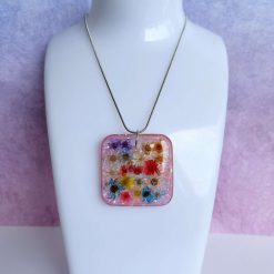 Pendant - Real Flower multi - Square 1 Pendant - Real Flower multi - Square 2