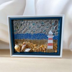 ✨ HANDMADE SEASIDE LIGHTHOUSE FRAMED ARTWORK ✨
