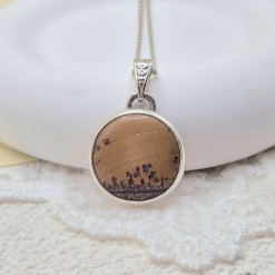 PENDANT ONLY - Natural Sonora Dendrite Sterling Silver Pendant