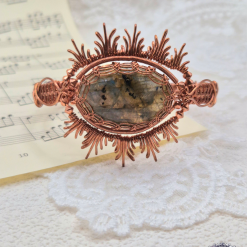Labradorite Bare Copper Wirework Bracelet
