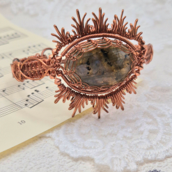 Labradorite Bare Copper Wirework Bracelet 1 Labradorite Bare Copper Wirework Bracelet 1