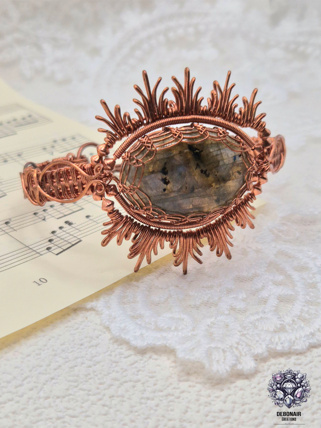 Labradorite Bare Copper Wirework Bracelet Labradorite Bare Copper Wirework Bracelet