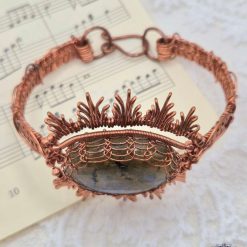 Labradorite Bare Copper Wirework Bracelet 3 Labradorite Bare Copper Wirework Bracelet 3