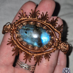 Labradorite Bare Copper Wirework Bracelet 4 Labradorite Bare Copper Wirework Bracelet 4